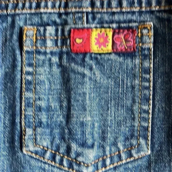 Floral Embroidered Girl’s Jeans  Denim Snap Jacket + Cotton Dress Size 6 Set - Picture 10 of 16